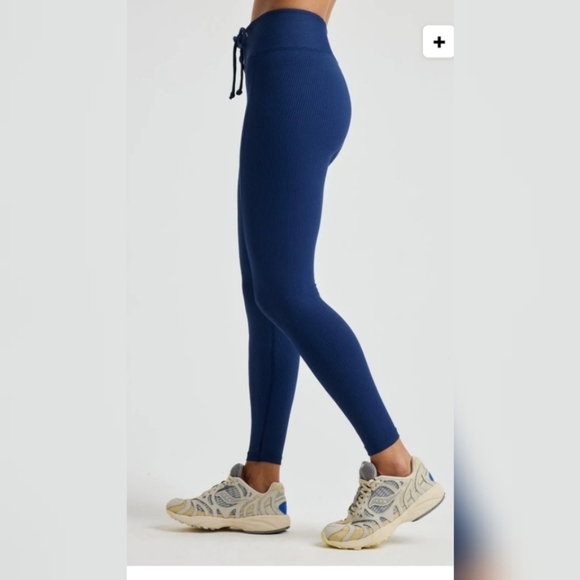 Year of Ours Ribbed Lace Up Football Leggings in Navy size Medium - Picture 6 of 17